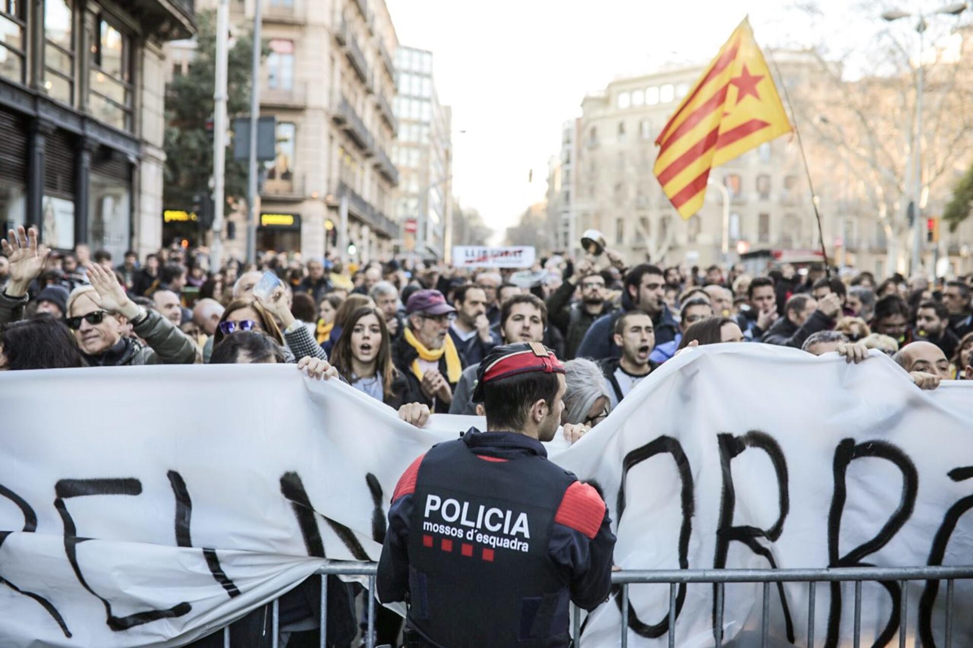 Protesta contra el rey Felipe VI en Barcelona